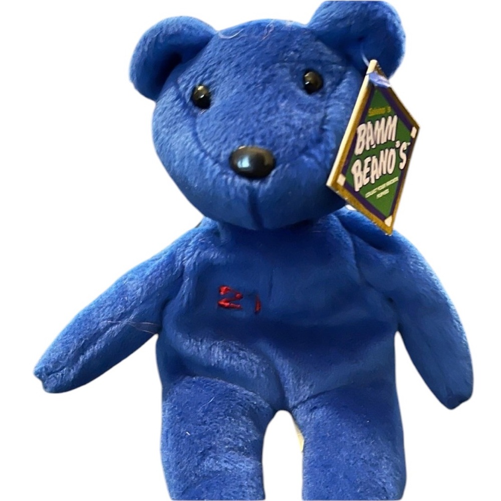 Bamm Beano’s Roger Clemens #21 Blue Beanie Bear 1998 Vintage Retired